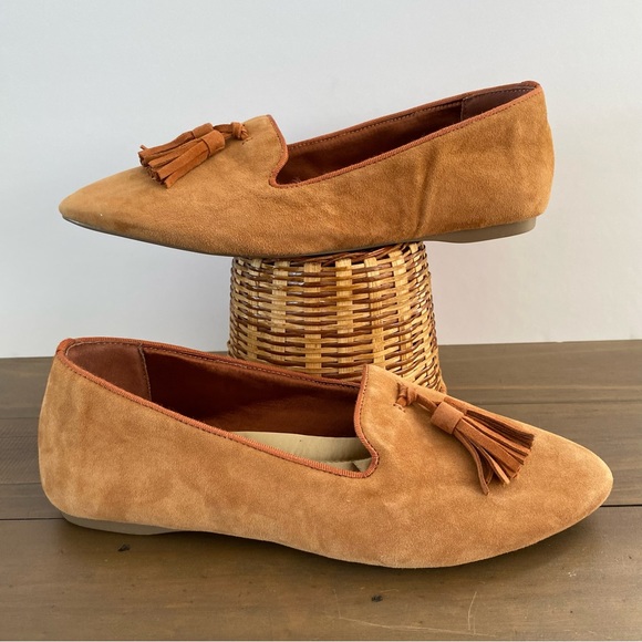 Birdies Shoes - Birdies The Blackbird Ginger Leather Tassel Loafers Slip On Shoes Tan Camel